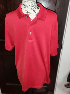 PGA Tour Men's Red Short-Sleeve Polo